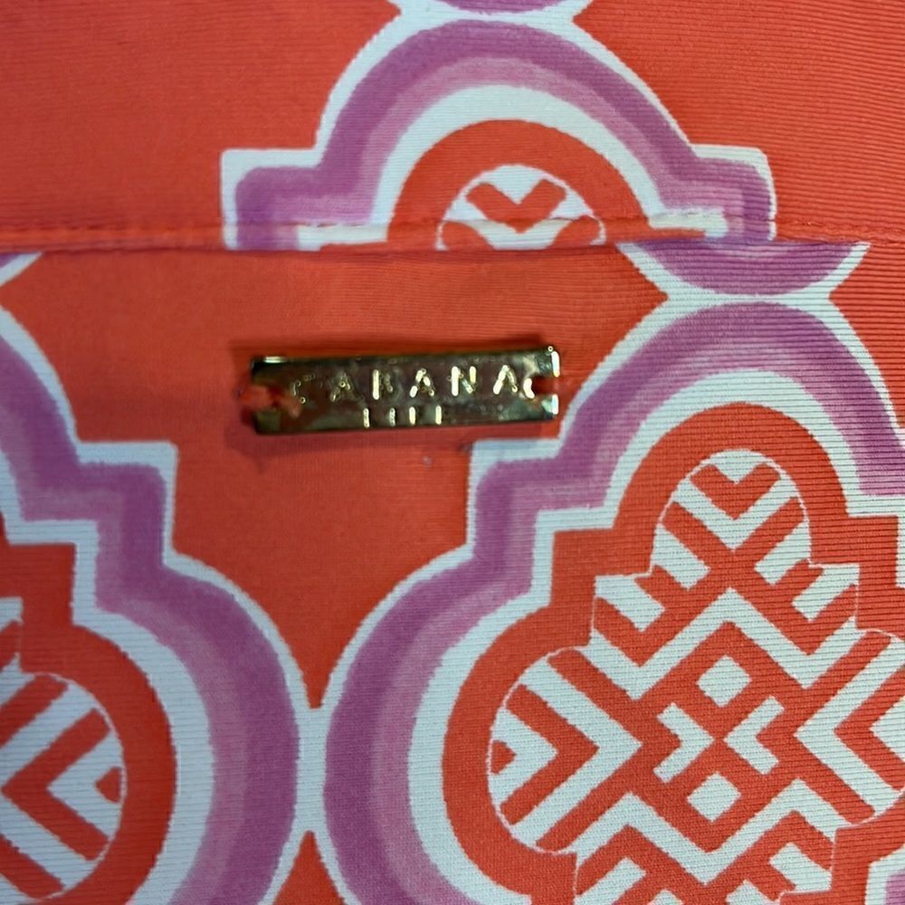 Cabana Life Coral Geo 1/2 Zip top, M! - Picture 7 of 10